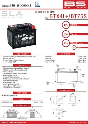 ΜΠΑΤΑΡΙΑ BS BATTERY BTX4L/ BTZ5S-SLA