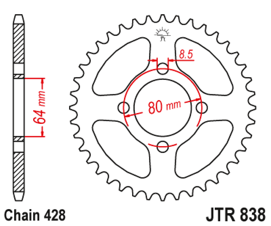 ΓΡΑΝΑΖΙ ΟΠΙΣΘΙΟ CRYPTON-X135/Z-125/F1Z-115 JTR838.35 428
