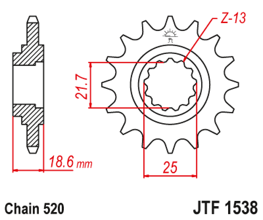 ΓΡΑΝΑΖΙ ΕΜΠΡΟΣ Z750 04-11 STD JT JTF1538.15 520