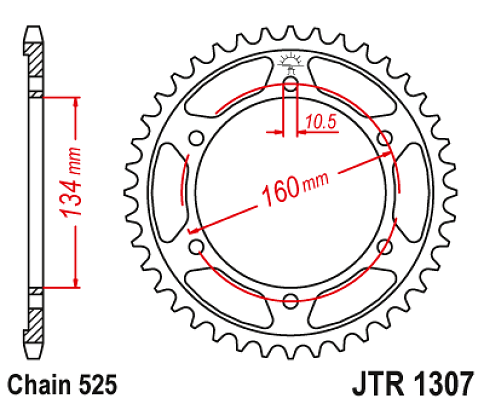 ΓΡΑΝΑΖΙ ΟΠΙΣΘΙΟ CBR600RR JT JTR1307.41ZBK 525 ΜΑΥΡΟ