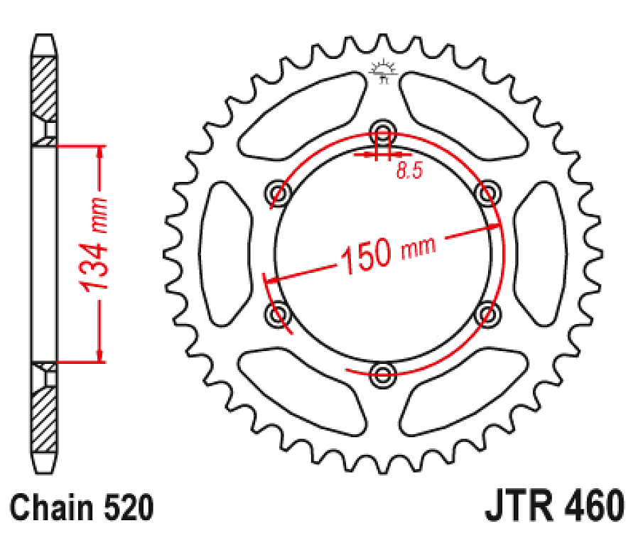 ΓΡΑΝΑΖΙ ΟΠΙΣΘΙΟ KX250F/ RMZ250 JT JTR460.48SC 520