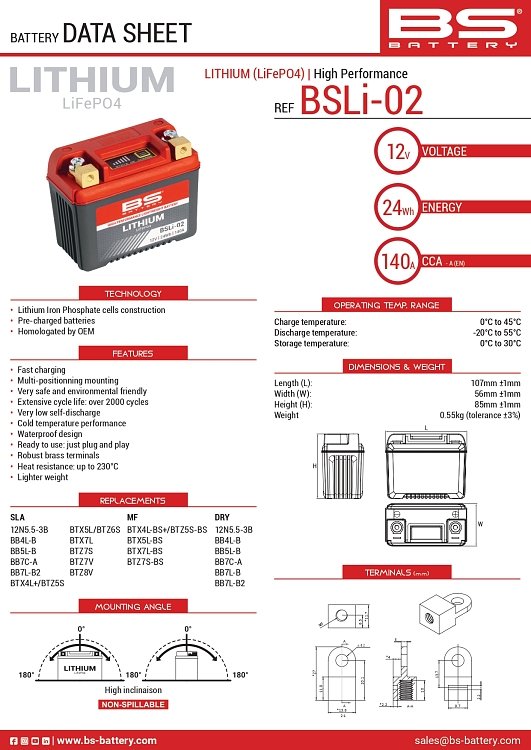 ΜΠΑΤΑΡΙΑ BS BATTERY BSLI-02 ΛΙΘΙΟΥ