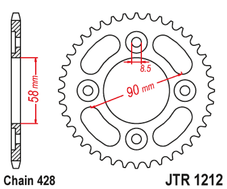 ΓΡΑΝΑΖΙ ΟΠΙΣΘΙΟ JT WAVE 110/VF125 JTR1212.37 428