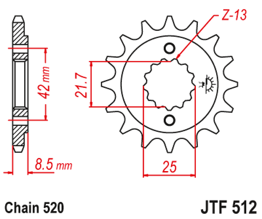 ΓΡΑΝΑΖΙ ΕΜΠΡΟΣ KLE500 97-07 JT JTF512.17RB 520 ΜΕ ΛΑΣΤΙΧΟ