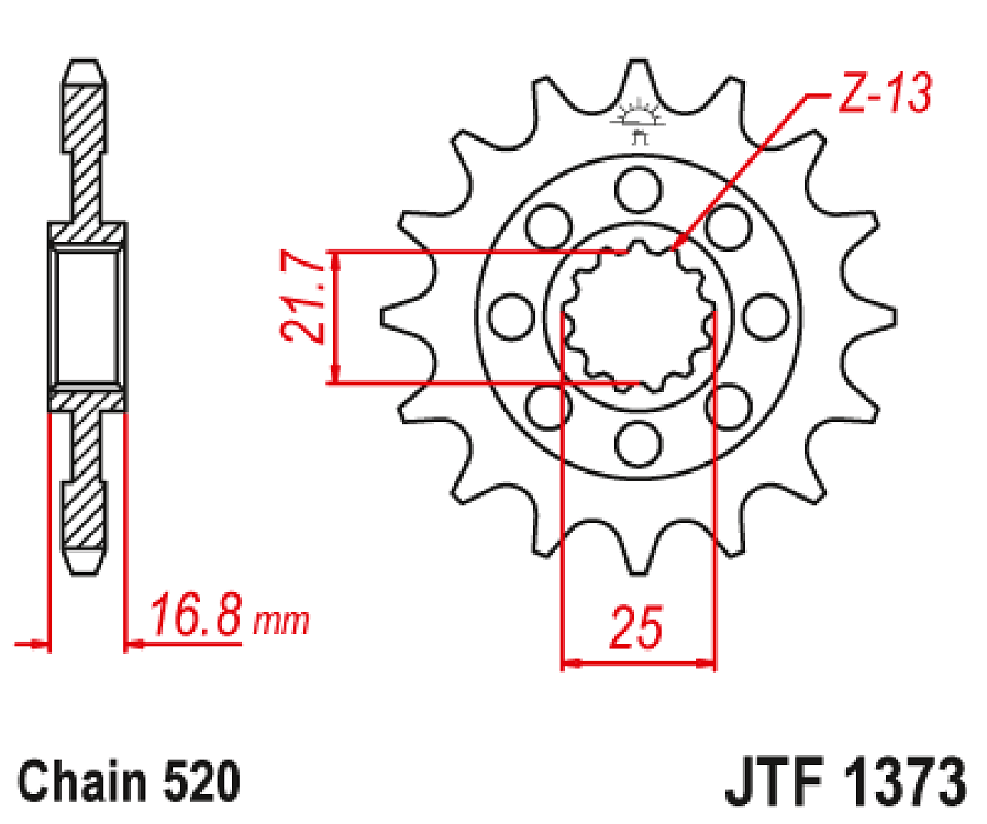ΓΡΑΝΑΖΙ ΕΜΠΡΟΣ NC750/XADV 750 STD JT JTF1373.17 RB 520