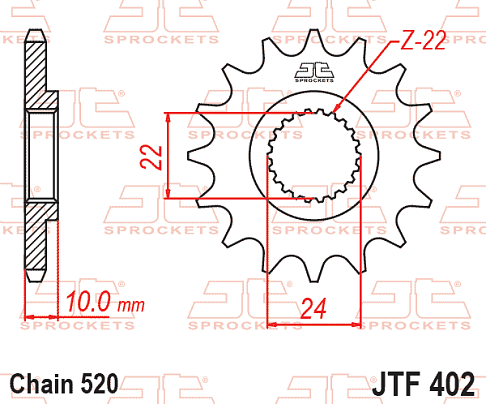 ΓΡΑΝΑΖΙ ΕΜΠΡΟΣ F650/G650/PEGASO650 JT JTF402.16RB 520 ΜΕ ΛΑΣΤΙΧΟ