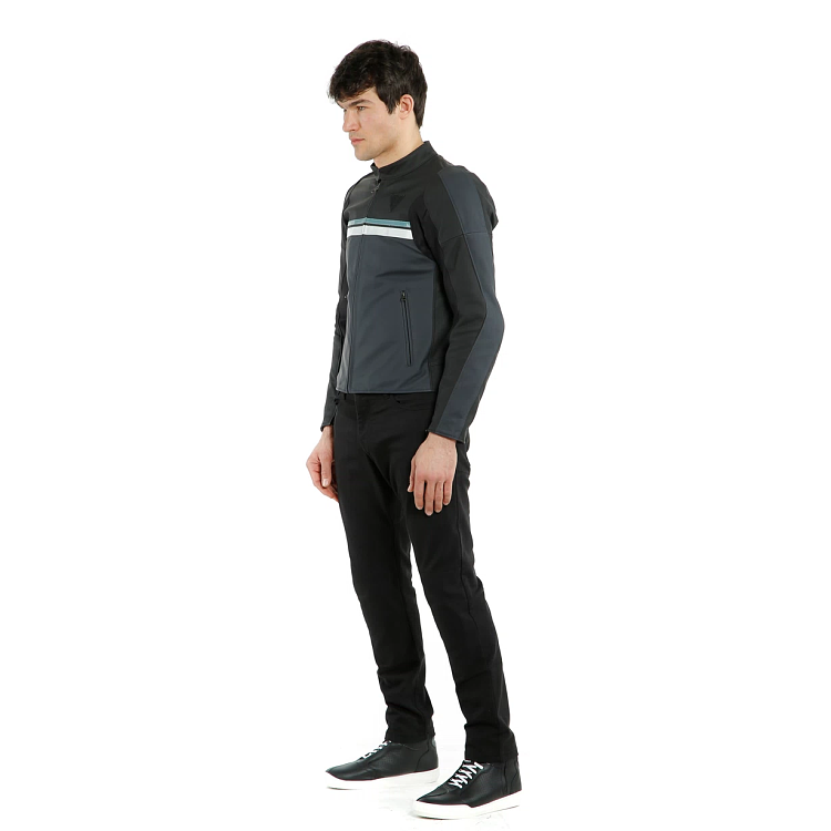 ΜΠΟΥΦΑΝ DAINESE ΔΕΡΜΑΤΙΝΟ HF3 LEATHER JACKET BLACK/GLACIER-GRAY