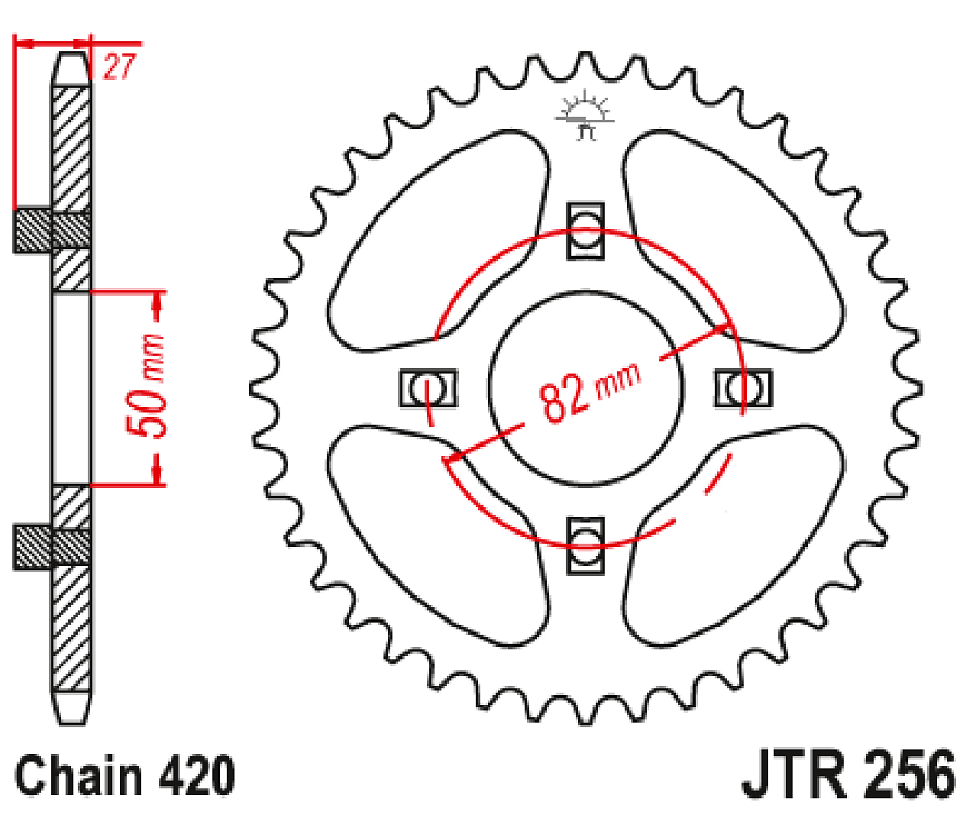 ΓΡΑΝΑΖΙ ΟΠΙΣΘΙΟ CF50 CHALLY JT JTR256.33 420