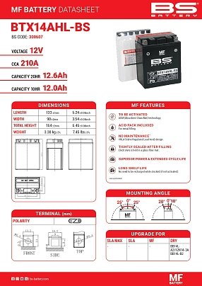 ΜΠΑΤΑΡΙΑ BS BATTERY BTX14AHL-BS