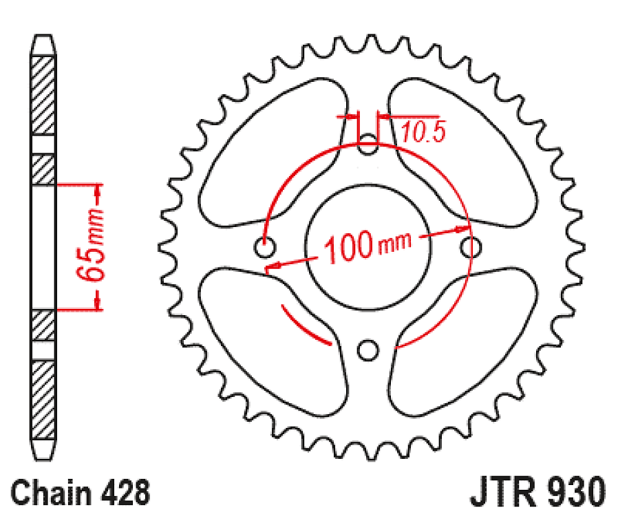 ΓΡΑΝΑΖΙ ΟΠΙΣΘΙΟ SYM VF185 18-23 JT JTR930.48 428