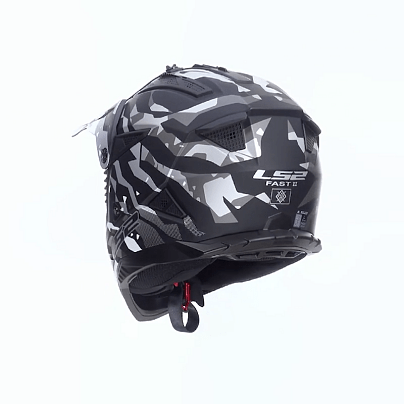 ΚΡΑΝΟΣ LS2 MX708 FAST II GROTESK MATT BLACK GREY ECE22.06