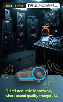 ΕΝΔΟΕΠΙΚΟΙΝΩΝΙΑ OHMI D9 BY ASMAX INTERCOM 6 RIDERS, 40MM SPEAKERS