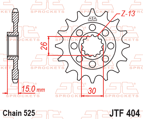 ΓΡΑΝΑΖΙ ΕΜΠΡΟΣ BMW S/ M 1000 R/ RR/ XR JT JTF404.17RB 525 ΜΕ ΛΑΣΤΙΧΟ