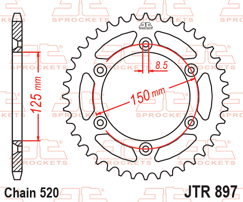ΓΡΑΝΑΖΙ ΟΠΙΣΘΙΟ CF450 MT JT JTR897.47SC 520 ΜΑΥΡΟ