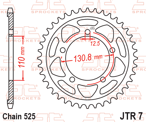 ΓΡΑΝΑΖΙ ΟΠΙΣΘΙΟ BMW S1000R/ RR/ XR JT JTR7.45ZBK 525 ΜΑΥΡΟ