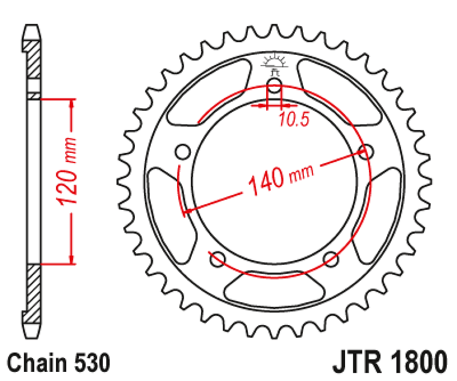 ΓΡΑΝΑΖΙ ΟΠΙΣΘΙΟ GSXR/HAYABUSA 08-18 (STD) JTR1800.43ZBK 530