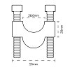ΚΑΒΑΛΕΤΑ ΑΝΥΨΩΣΗΣ ΤΙΜΟΝΙΟΥ 20mm ⌀22 ΣΕ ⌀28,6 OXFORD OX614 ΣΕΤ ΜΑΥΡΑ